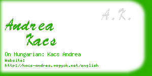 andrea kacs business card